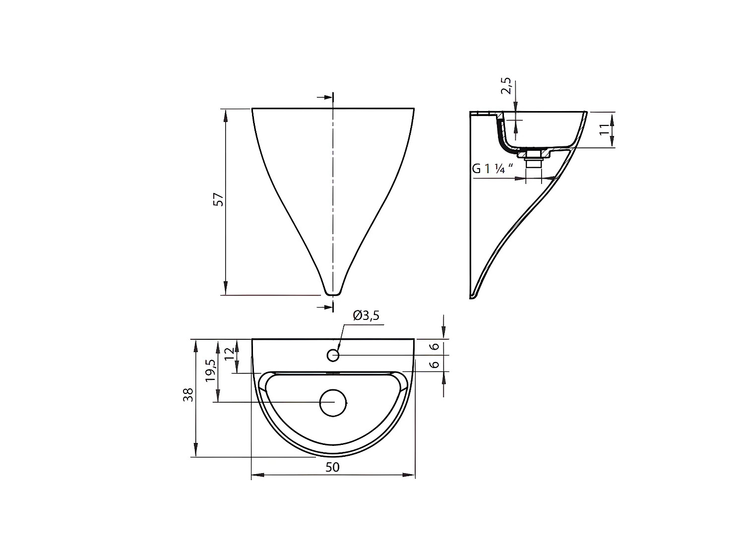 Waschbecken hängend - Solid Surface KALIYA