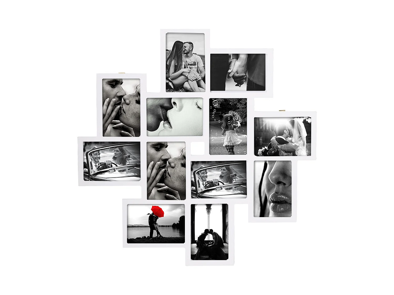 Marco de Fotos Multiple Madera Blanco 12 Fotos 63x63x1,2