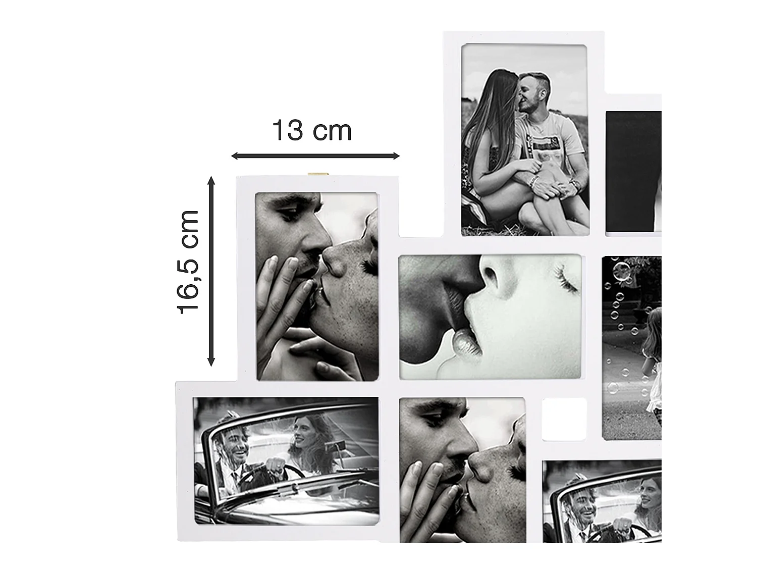 Marco de Fotos Multiple Madera Blanco 12 Fotos 63x63x1,2