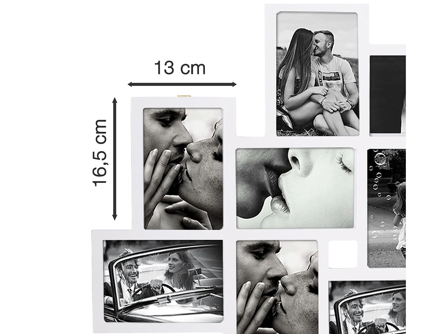 Marco de Fotos Multiple Madera Blanco 12 Fotos 63x63x1,2