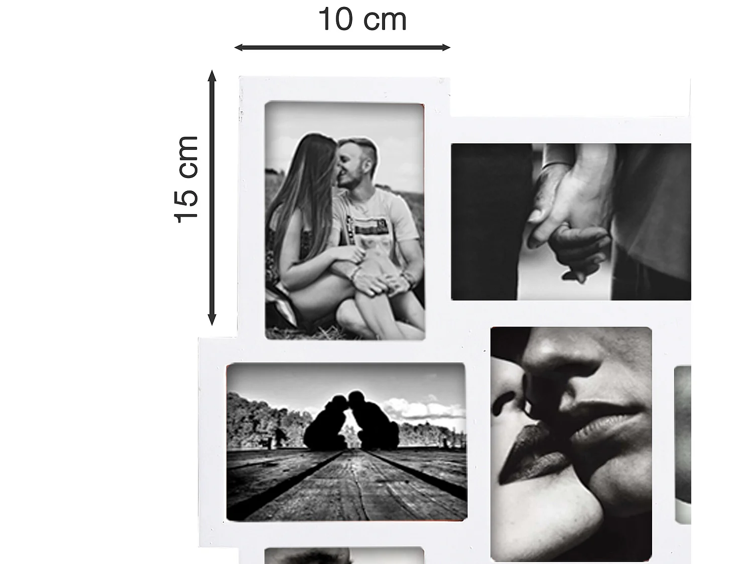 Moldura fotográfica 12 Fotos 10x15 Mdf 47x60x1,2 Branco