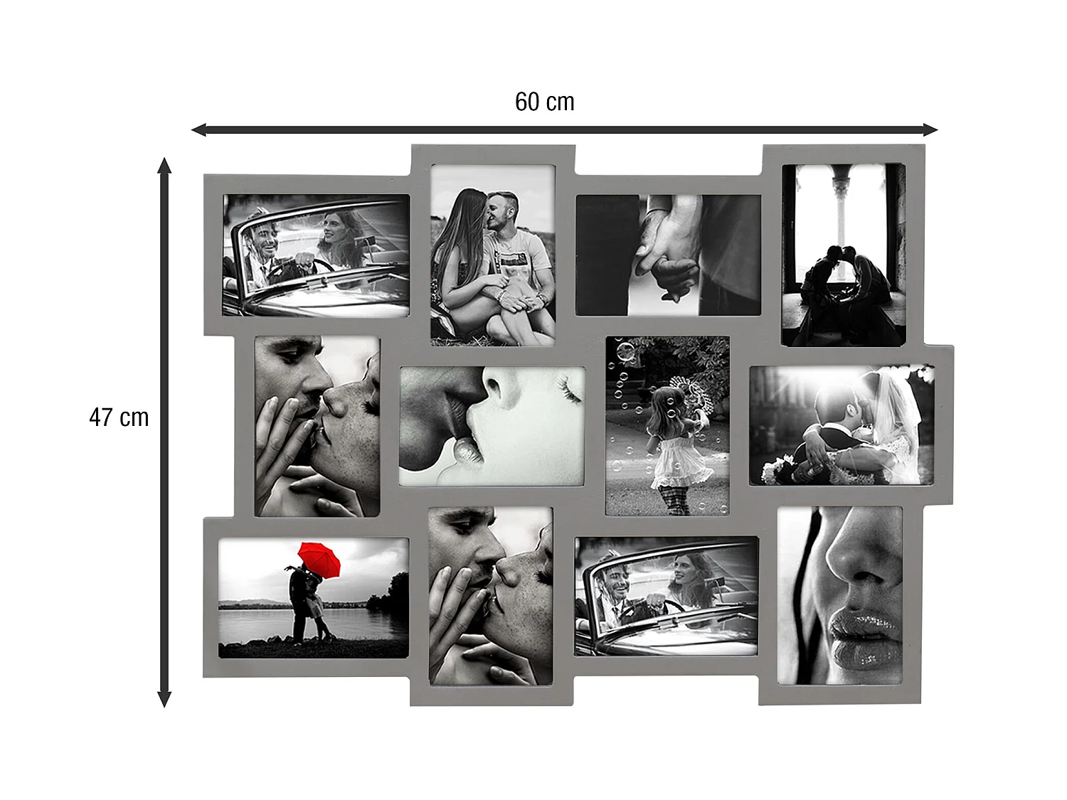 Cornice Multifoto Portafoto Collage 12 Foto 10x15 Mdf 47x60x1,2