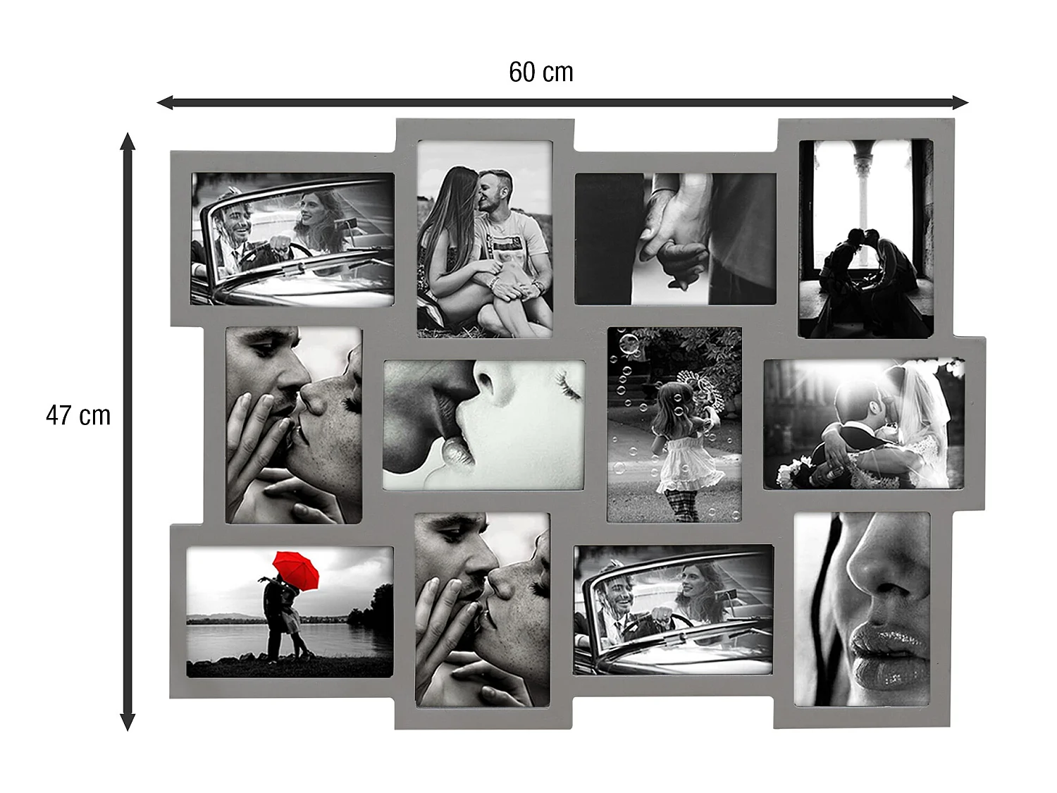 Moldura Multi-Foto Collage 12 Moldura 10x15 Mdf 47x60x1,2