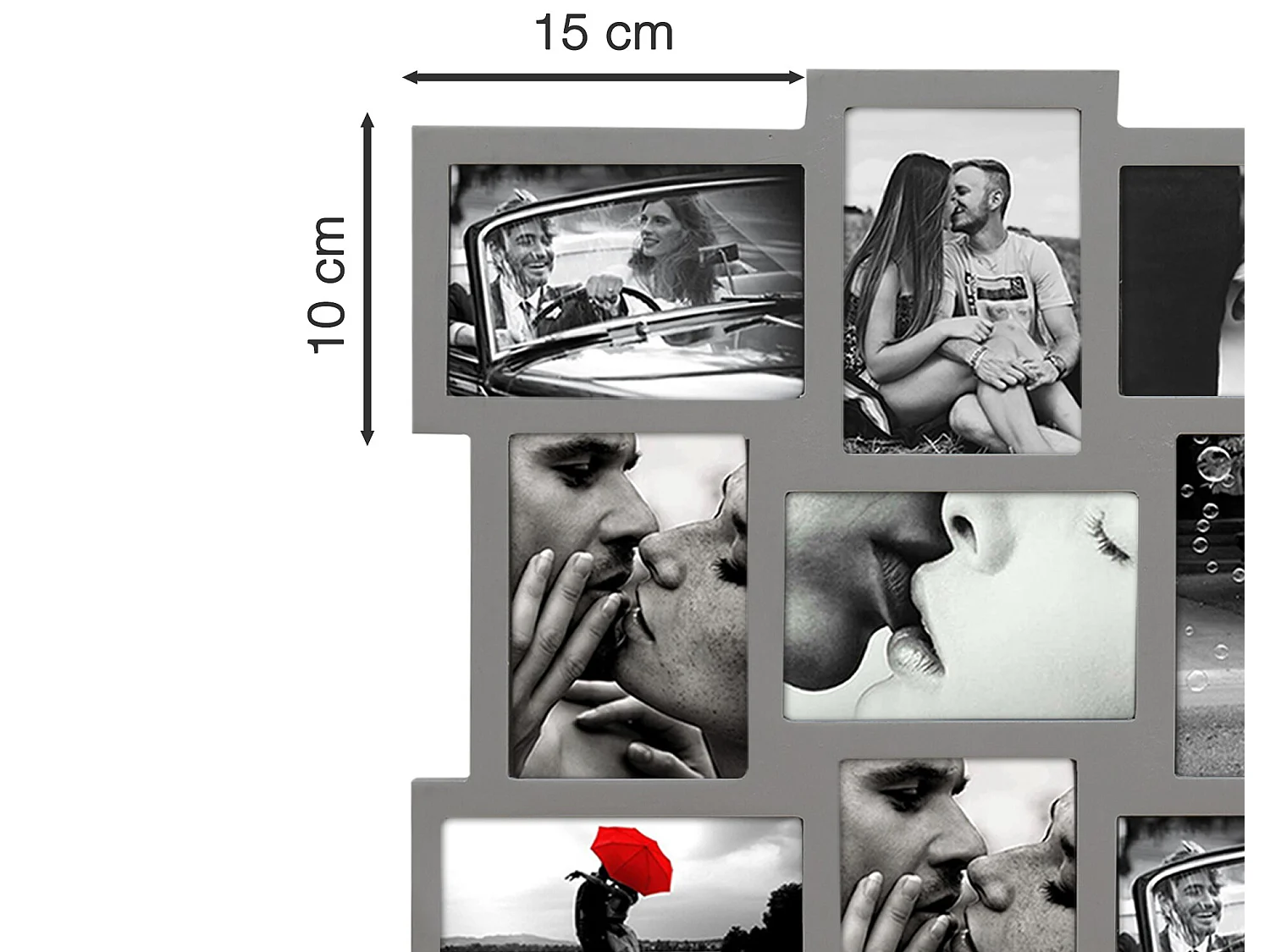 Moldura Multi-Foto Collage 12 Moldura 10x15 Mdf 47x60x1,2