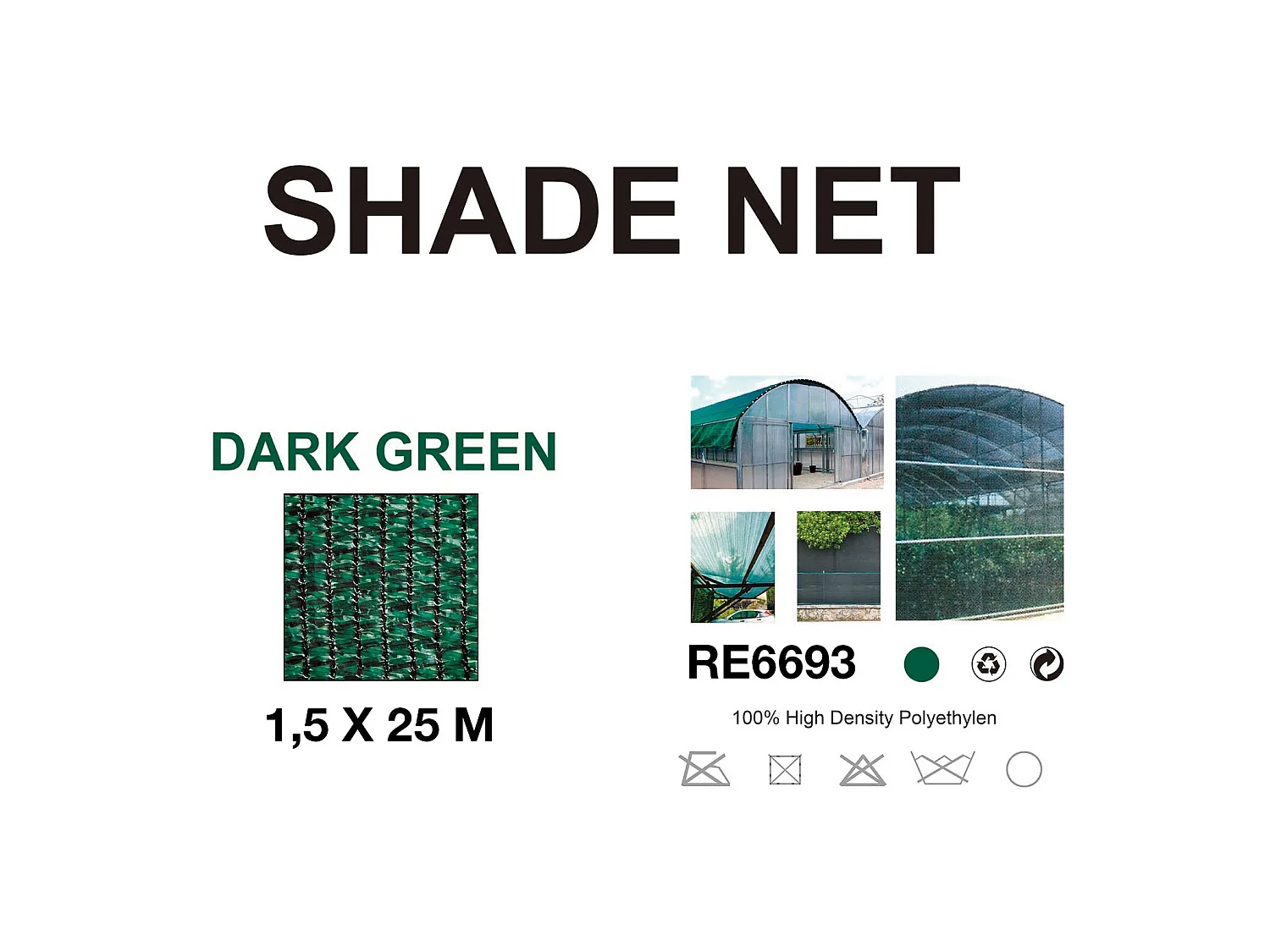 Quebra-vento Rede de Sombra 90% de Jardim Verde 1,5x25 m