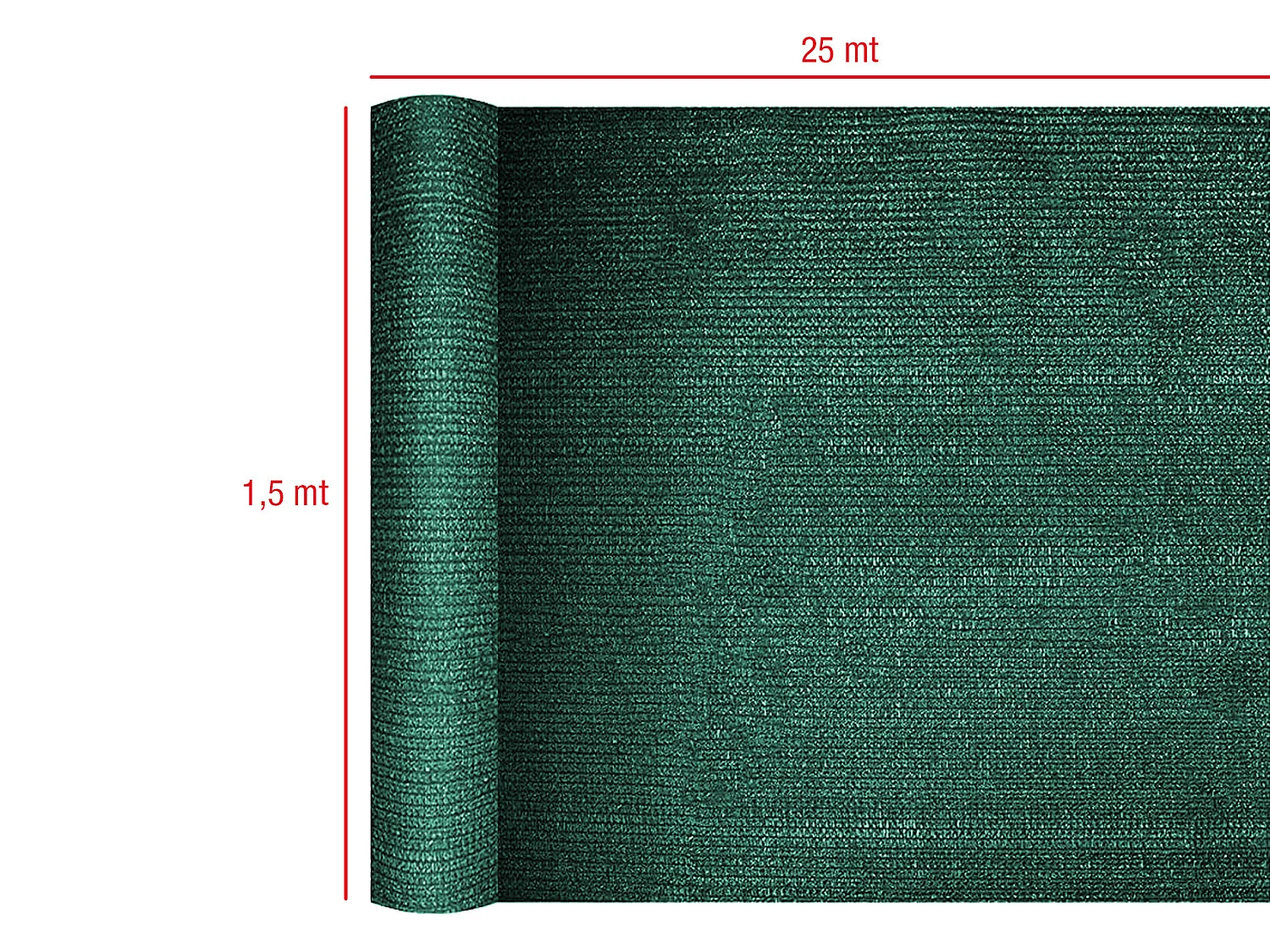 Red de sombra 90% Green Garden cortavientos 1,5x25 mt