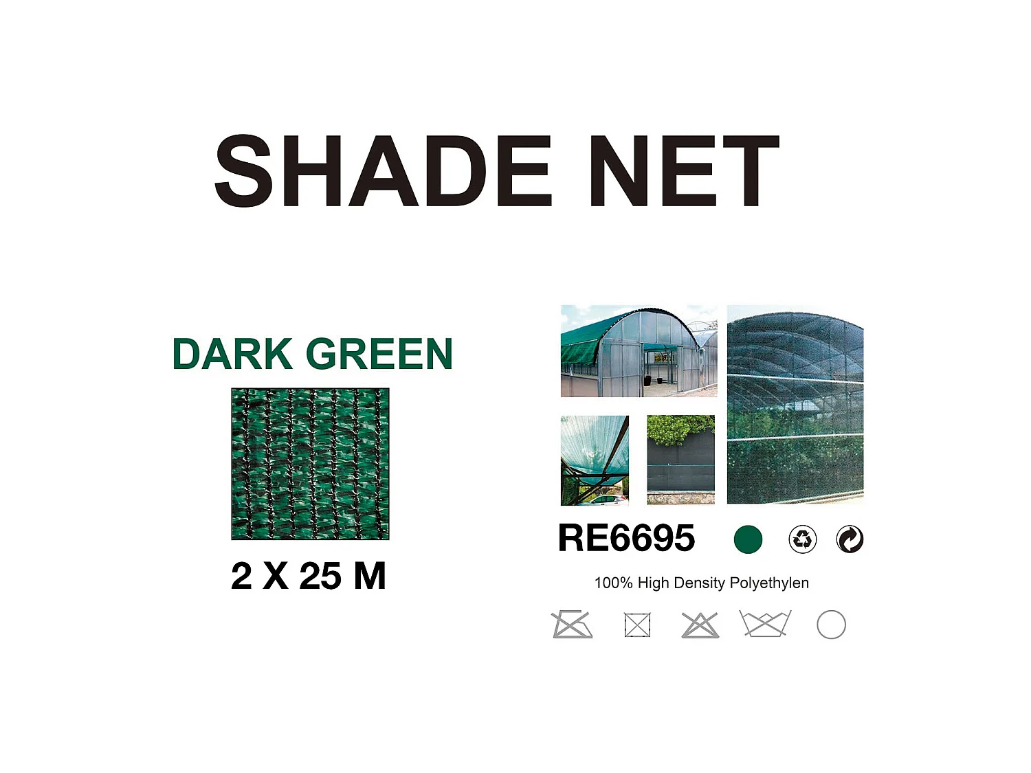 Tela de sombreo 90% Verde Cortavientos exterior 2x25 mt