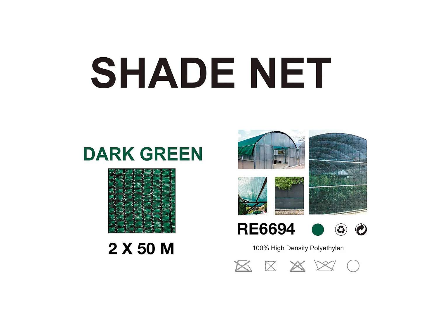 Lámina de sombra Cortavientos Verde 2x50 mt para uso exterior Sombra 90%