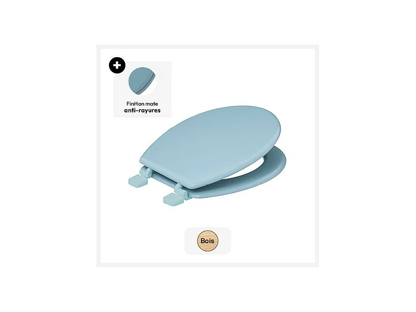 Abattant WC standard en Bois Bleu artic
