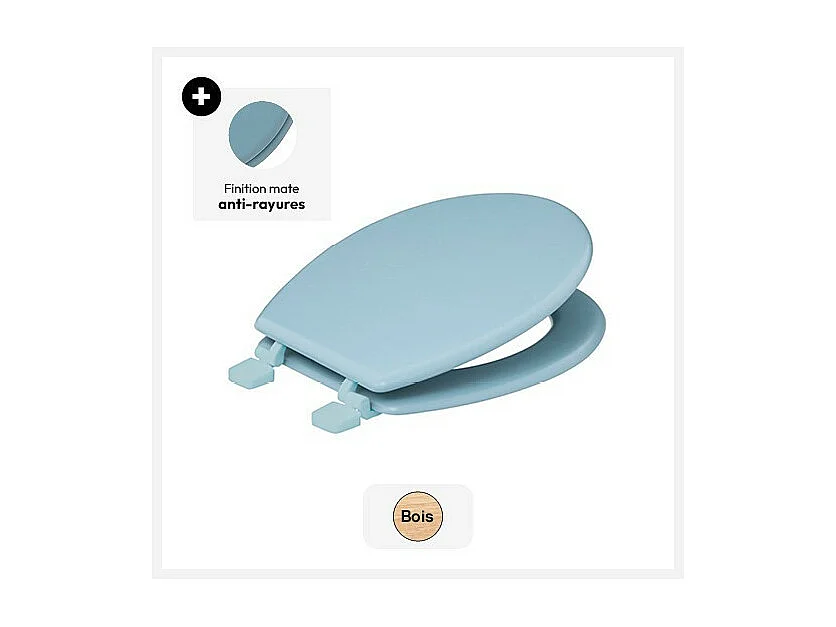 Abattant WC standard en Bois Bleu artic