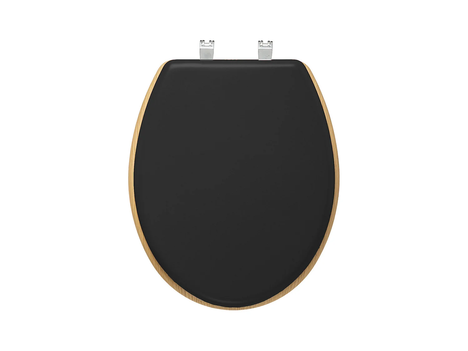 Abattant WC en Bois Noir charbon et Naturel