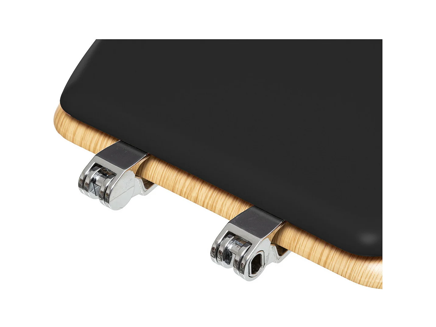 Abattant WC en Bois Noir charbon et Naturel