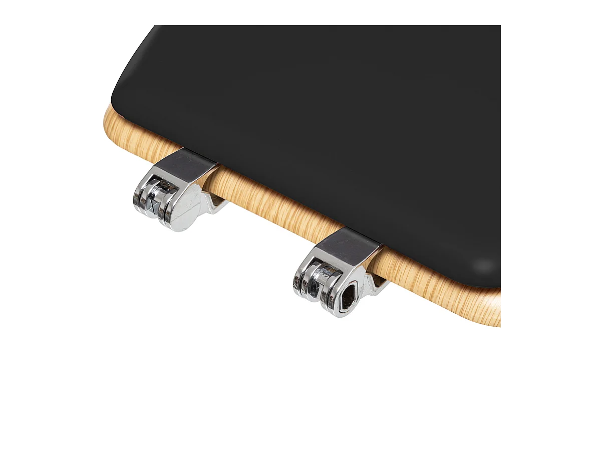 Abattant WC en Bois Noir charbon et Naturel