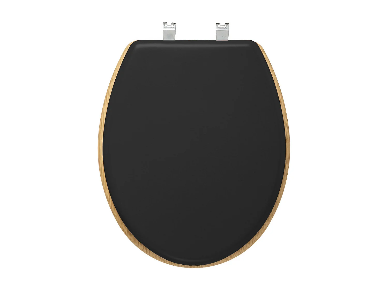 Abattant WC en Bois Noir charbon et Naturel