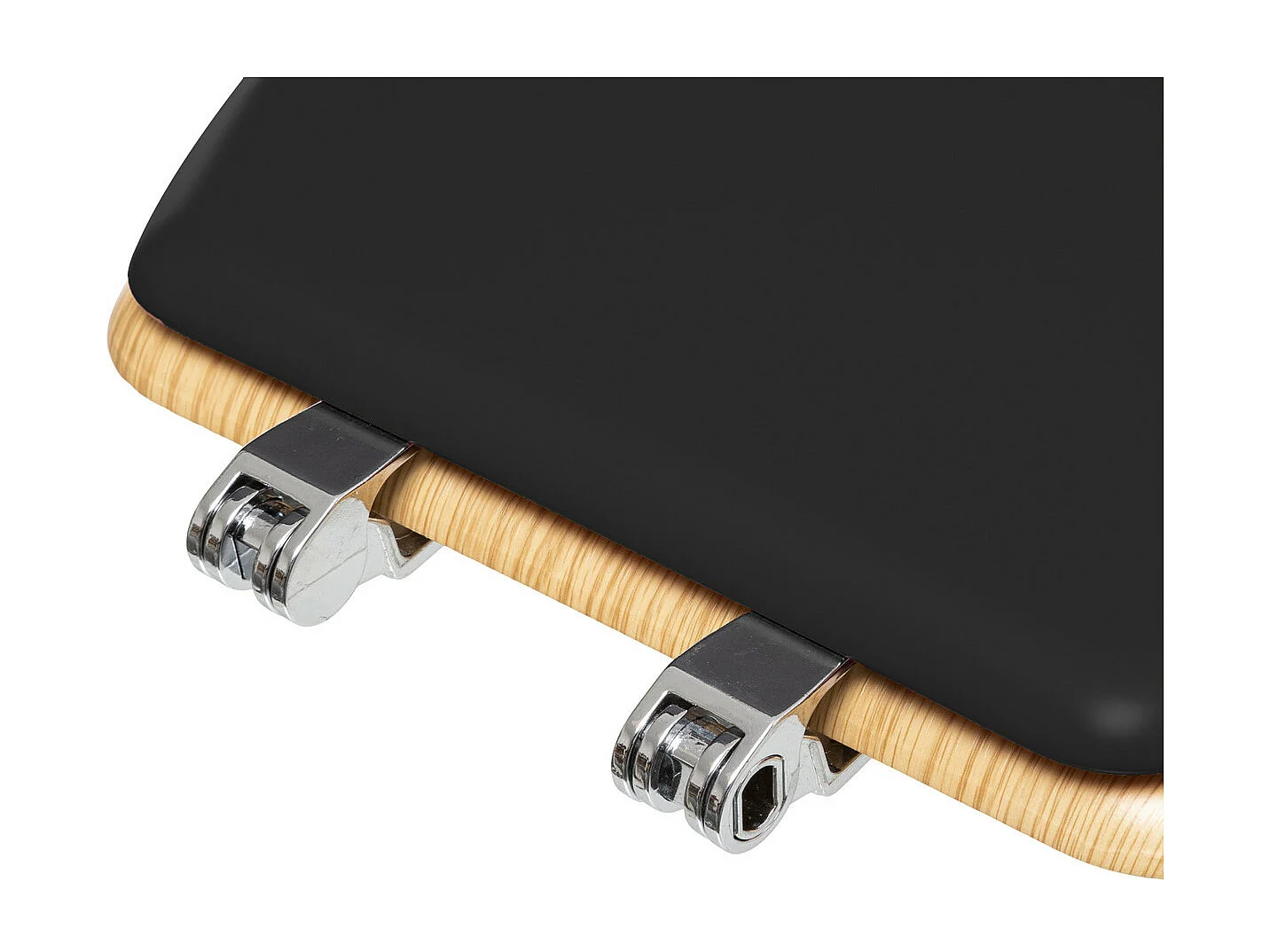 Abattant WC en Bois Noir charbon et Naturel