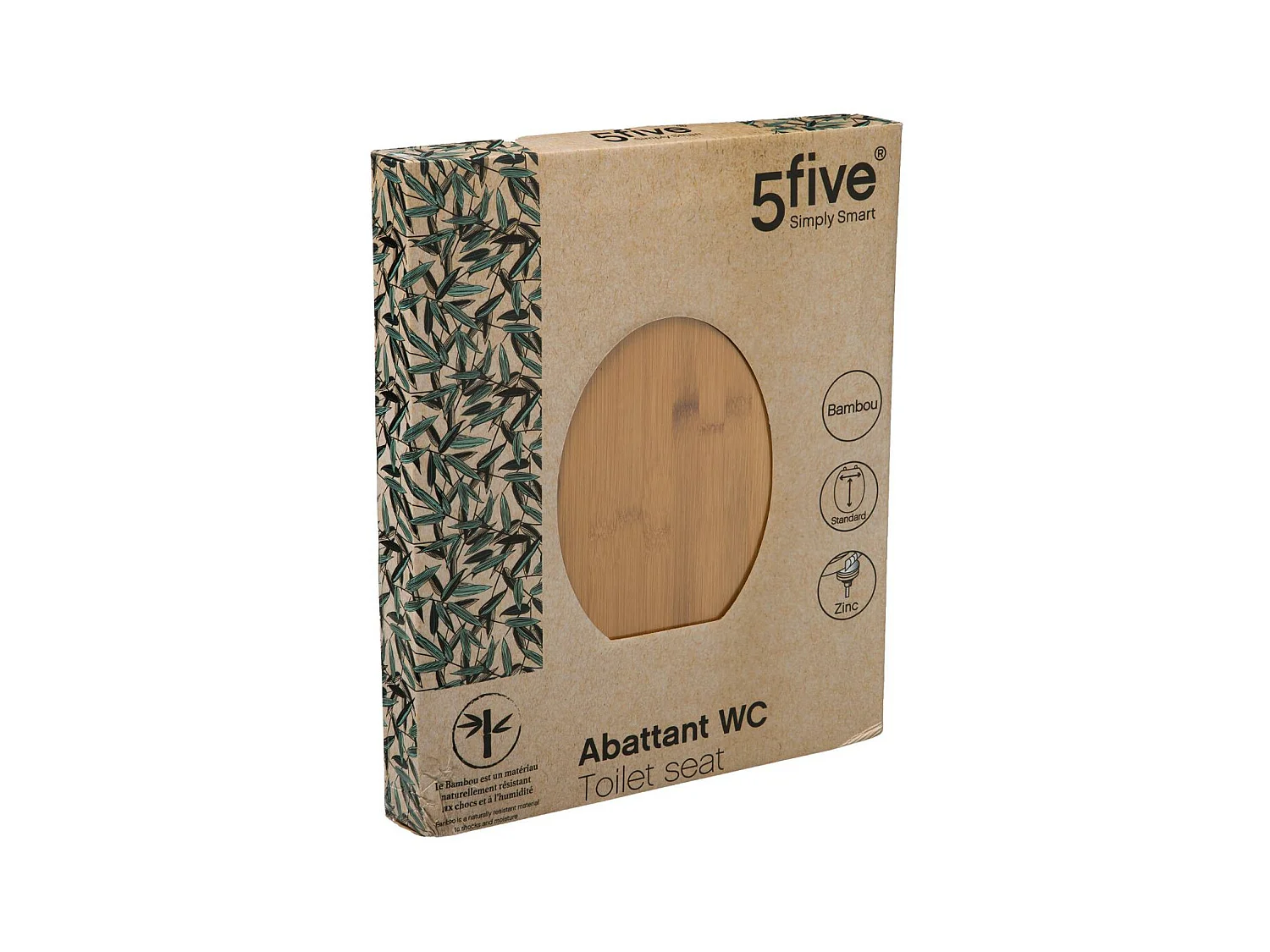 Abattant WC en Bambou avec charnières en zinc