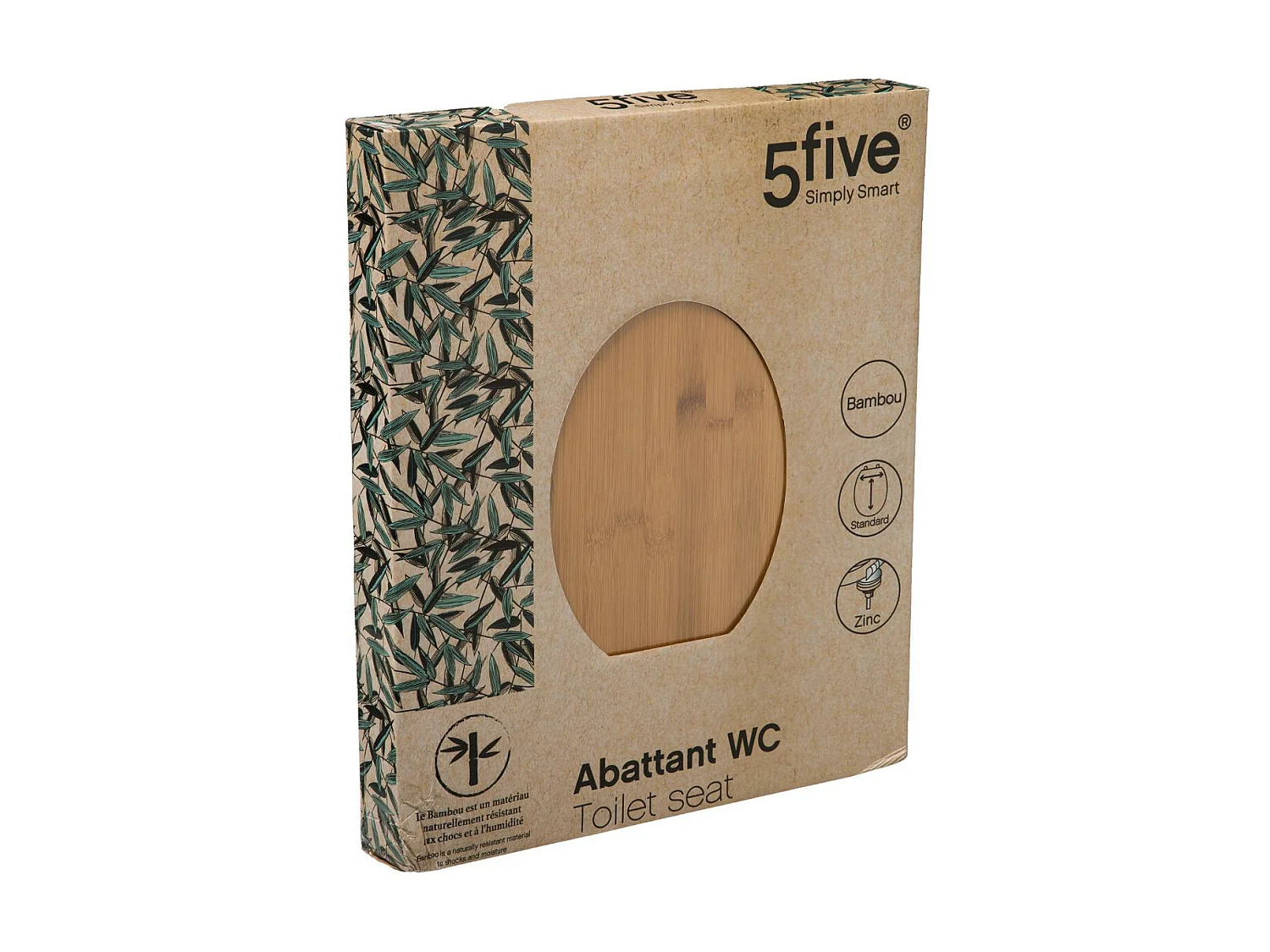 Abattant WC en Bambou avec charnières en zinc