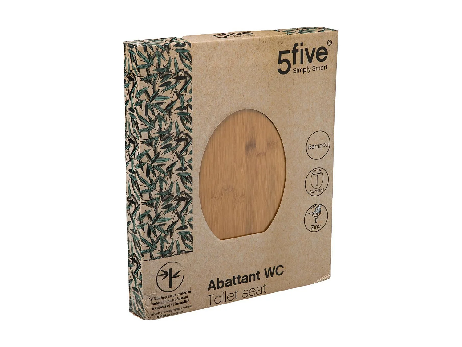 Abattant WC en Bambou avec charnières en zinc