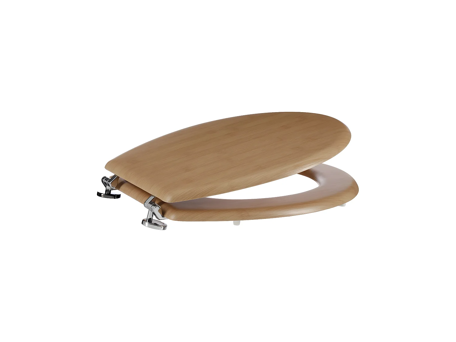 Abattant WC standard en Bois effet Bambou et charnières en Zinc