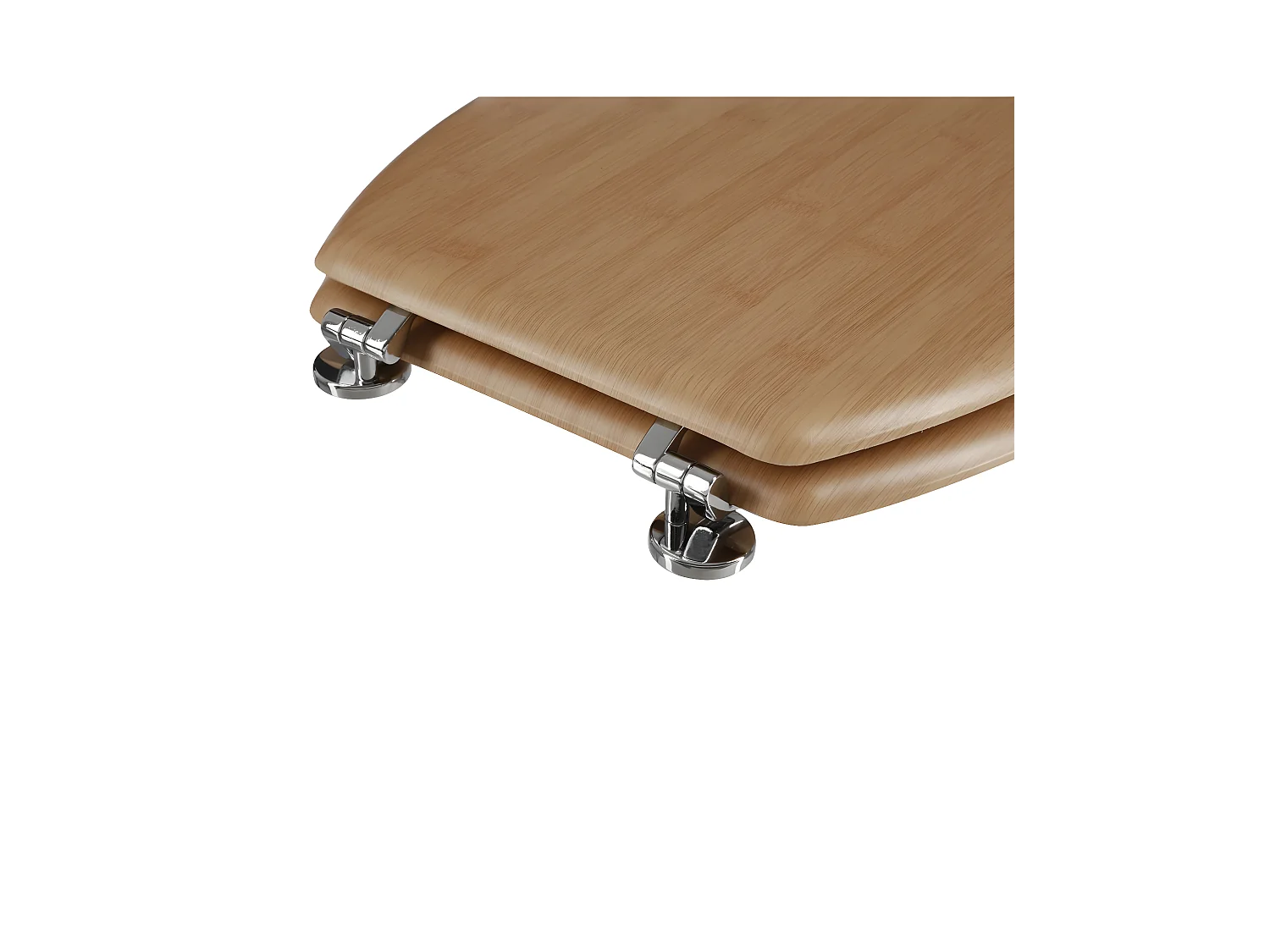 Abattant WC standard en Bois effet Bambou et charnières en Zinc