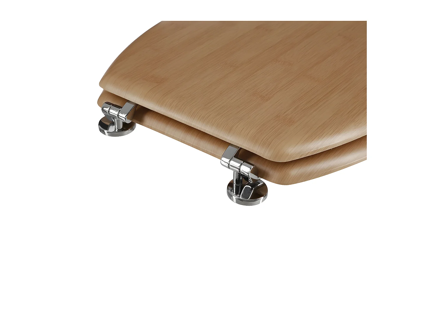 Abattant WC standard en Bois effet Bambou et charnières en Zinc