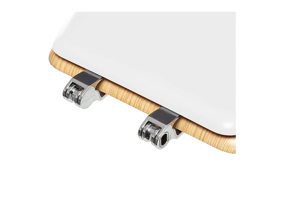 Abattant WC en Bois Blanc et Naturel