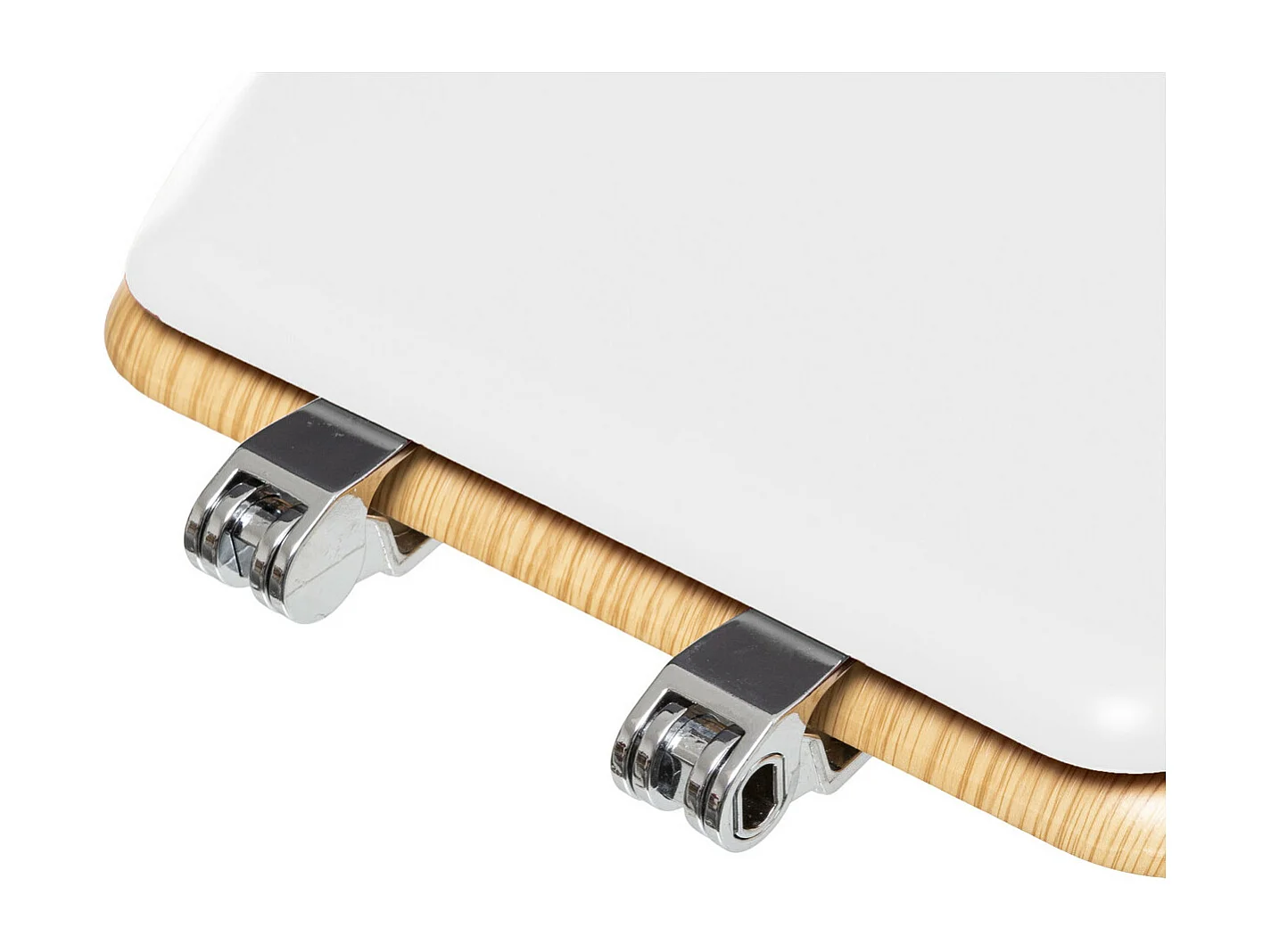 Abattant WC en Bois Blanc et Naturel