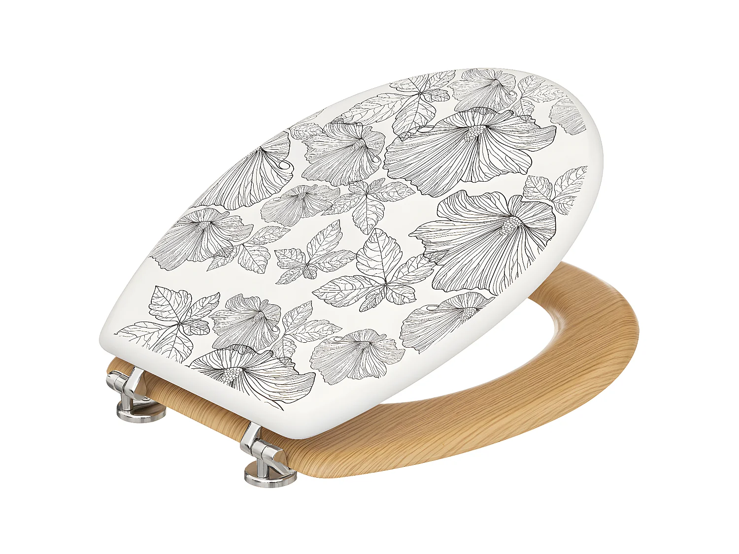 Abattant WC en Bois & Charnières en zinc Déco Blackflora