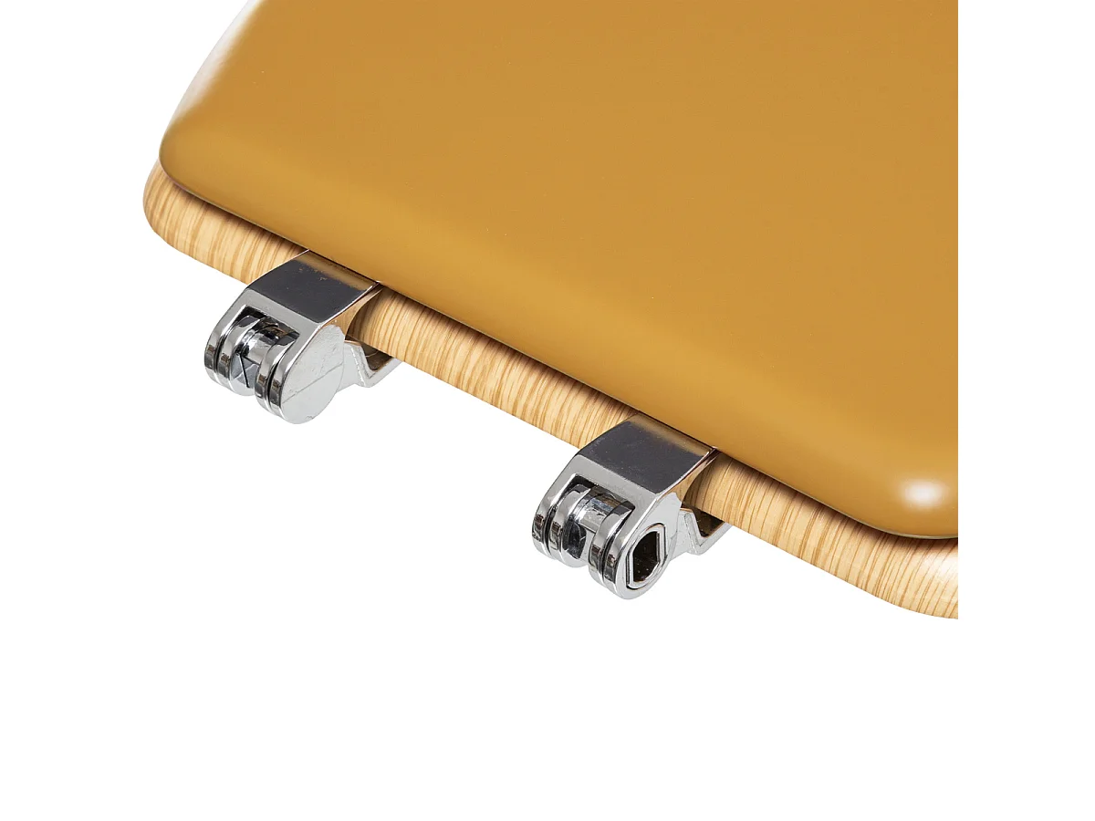 Abattant WC en Bois Jaune moutarde et Naturel