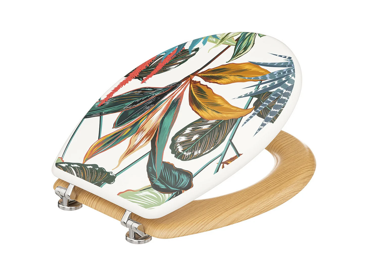 Abattant WC en Bois & Charnières en zinc Déco Palawan