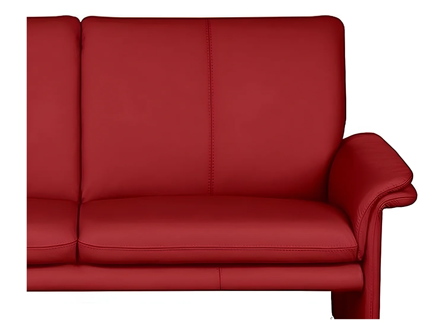 2-zits leren bank van Italiaans kalfsleer COMO, donkerrood, hoogwaardig en elegant