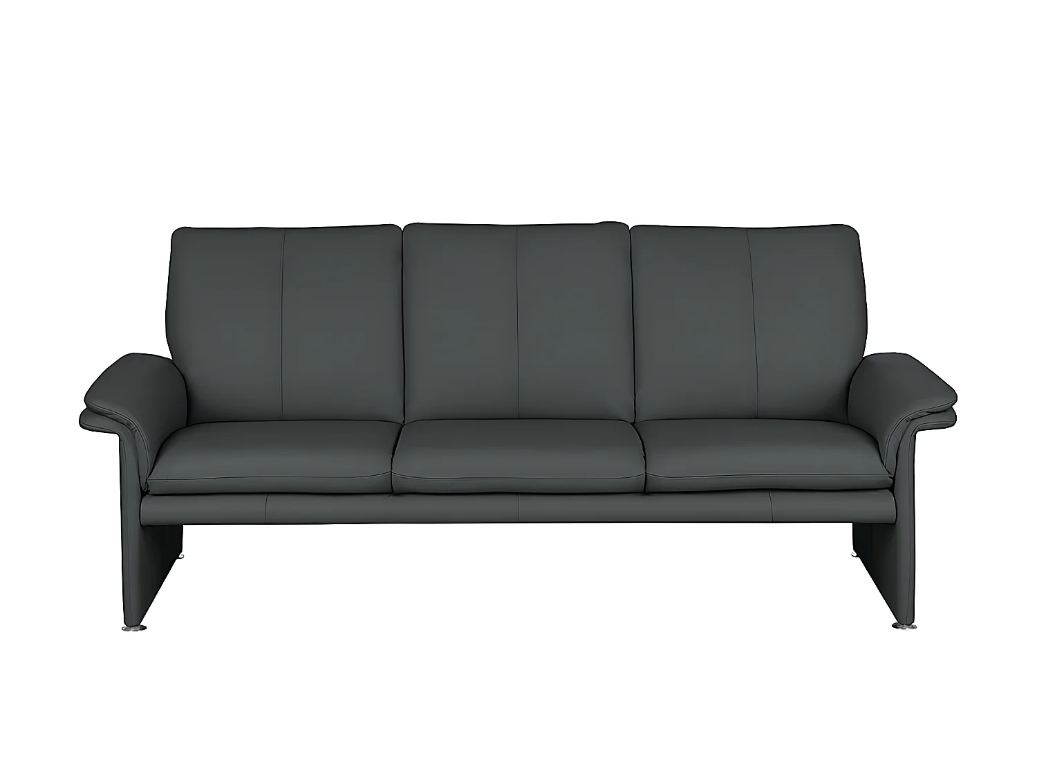 Canapé 3 places en 100% tout cuir italien vachette COMO, noir