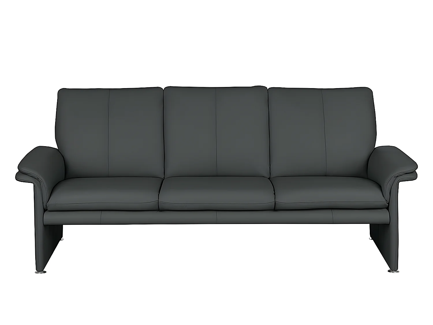 Canapé 3 places en 100% tout cuir italien vachette COMO, noir