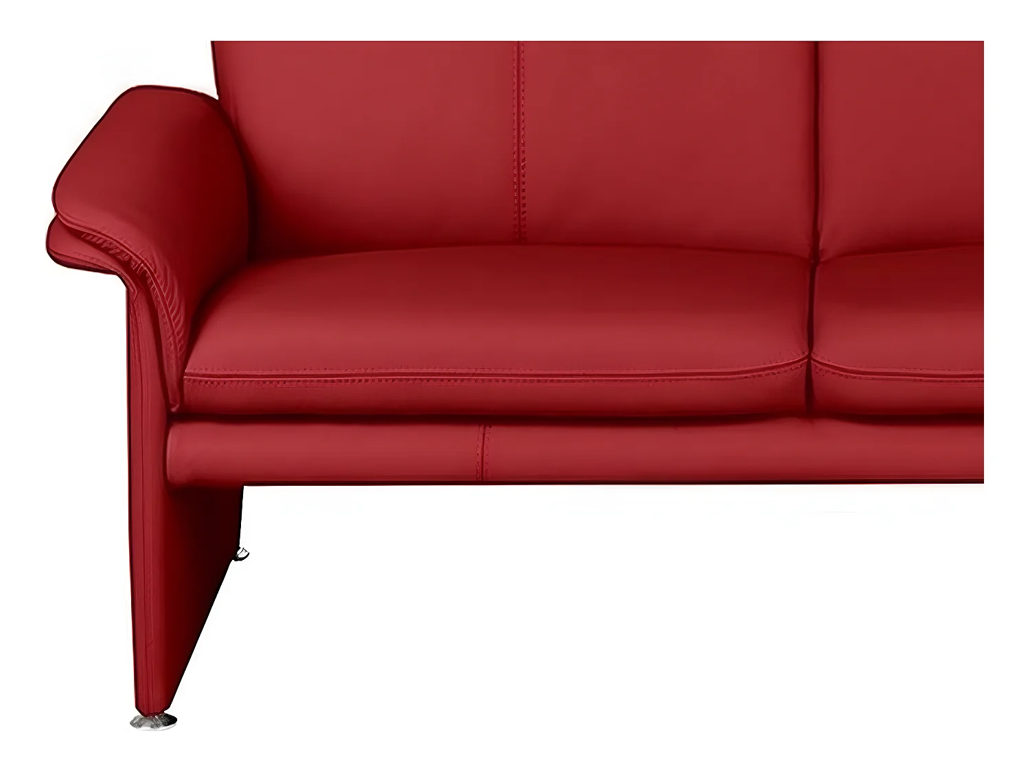 Canapé 3 places en 100% tout cuir italien vachette COMO, rouge foncé