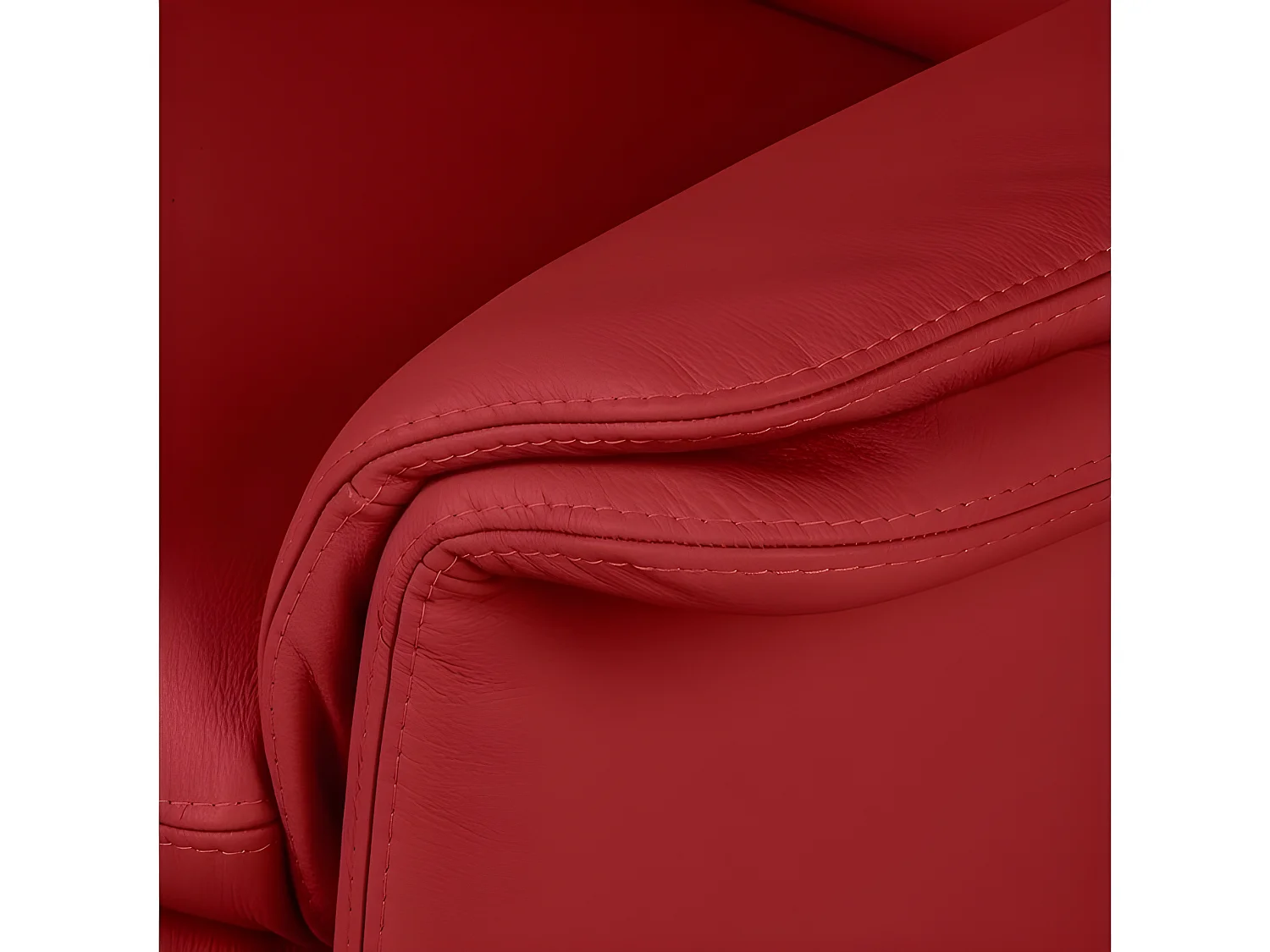 Leren 3-zitsbank van Italiaanse kalfsleer COMO, donkerrood - Hoogwaardig, comfortabel en elegant