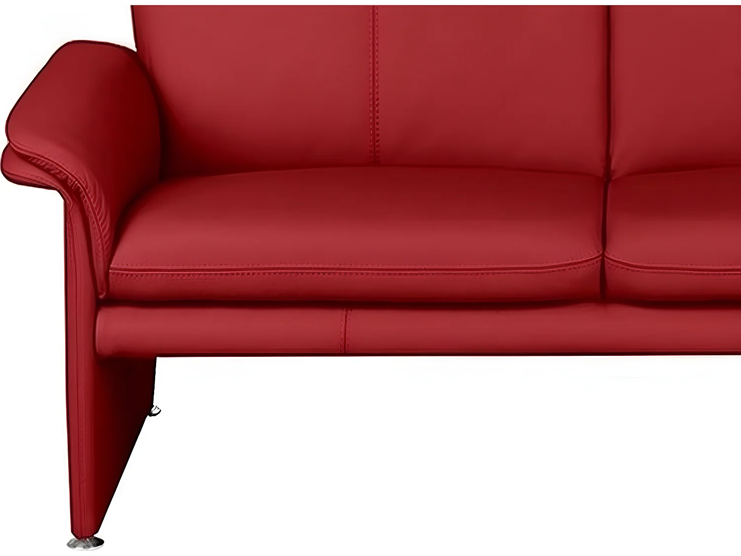 Leren 3-zitsbank van Italiaanse kalfsleer COMO, donkerrood - Hoogwaardig, comfortabel en elegant