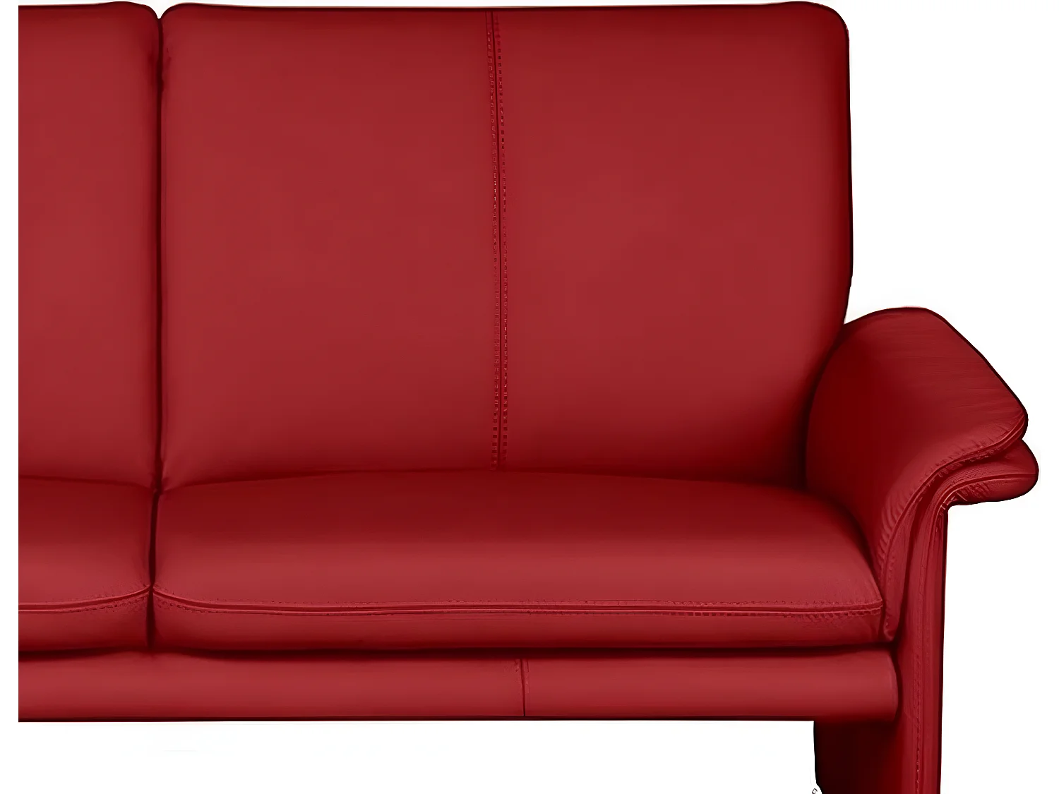 Leren 3-zitsbank van Italiaanse kalfsleer COMO, donkerrood - Hoogwaardig, comfortabel en elegant