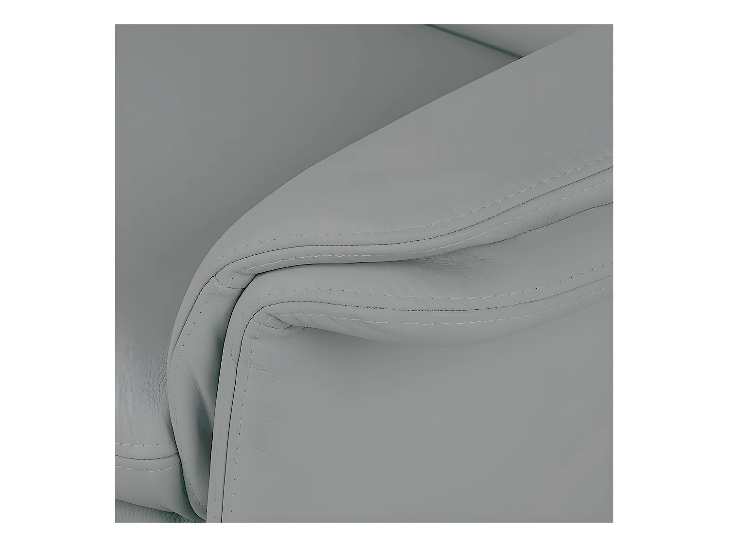 Canapé 2 places en 100% tout cuir italien vachette COMO, gris clair