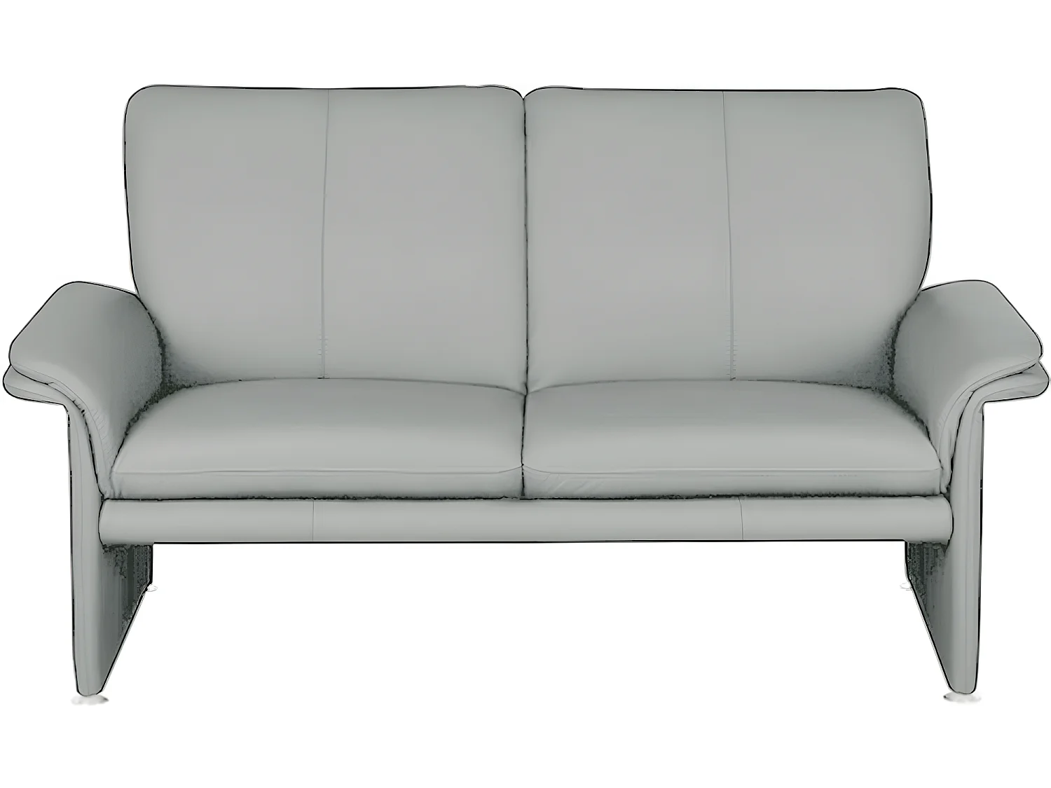 Canapé 2 places en 100% tout cuir italien vachette COMO, gris clair