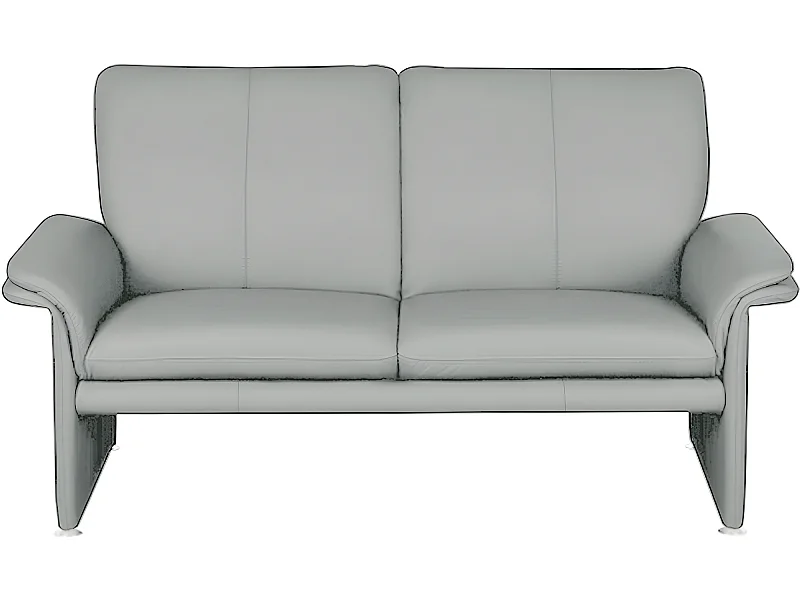 2-zitsbank van Italiaans kalfsleer COMO, lichtgrijs