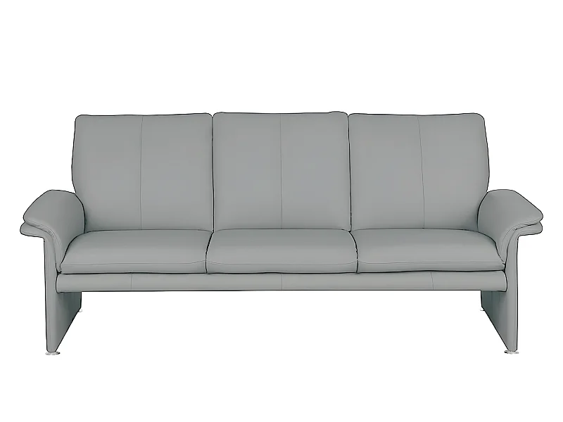 Canapé 3 places en 100% tout cuir italien vachette COMO, gris clair