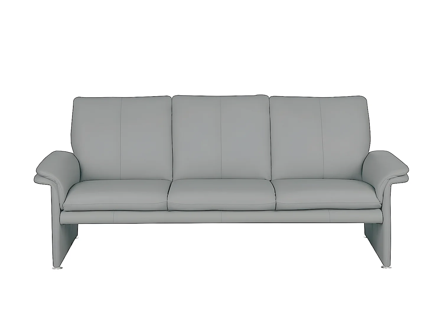 Canapé 3 places en 100% tout cuir italien vachette COMO, gris clair