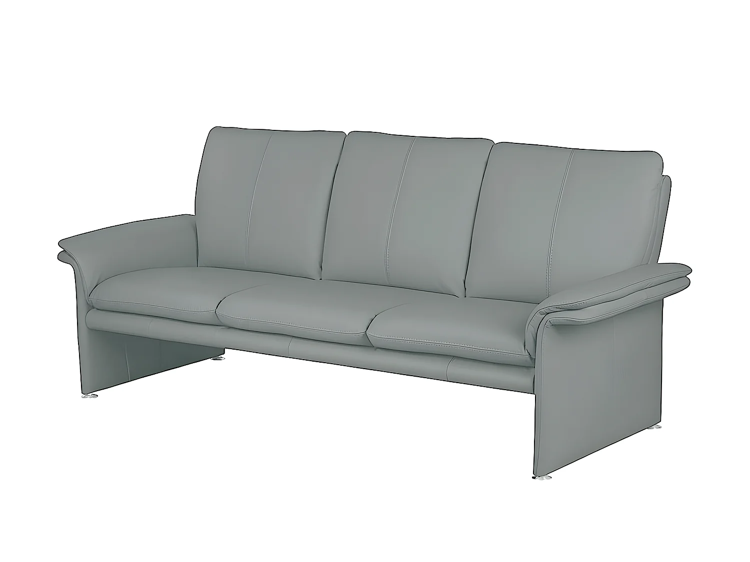 Canapé 3 places en 100% tout cuir italien vachette COMO, gris clair