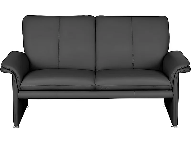 Canapé 2 places en 100% tout cuir italien vachette COMO, noir
