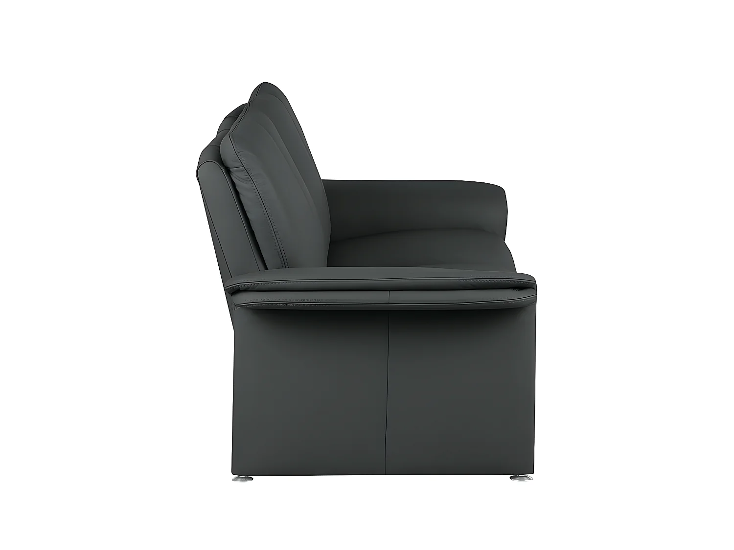 Canapé 2 places en 100% tout cuir italien vachette COMO, noir