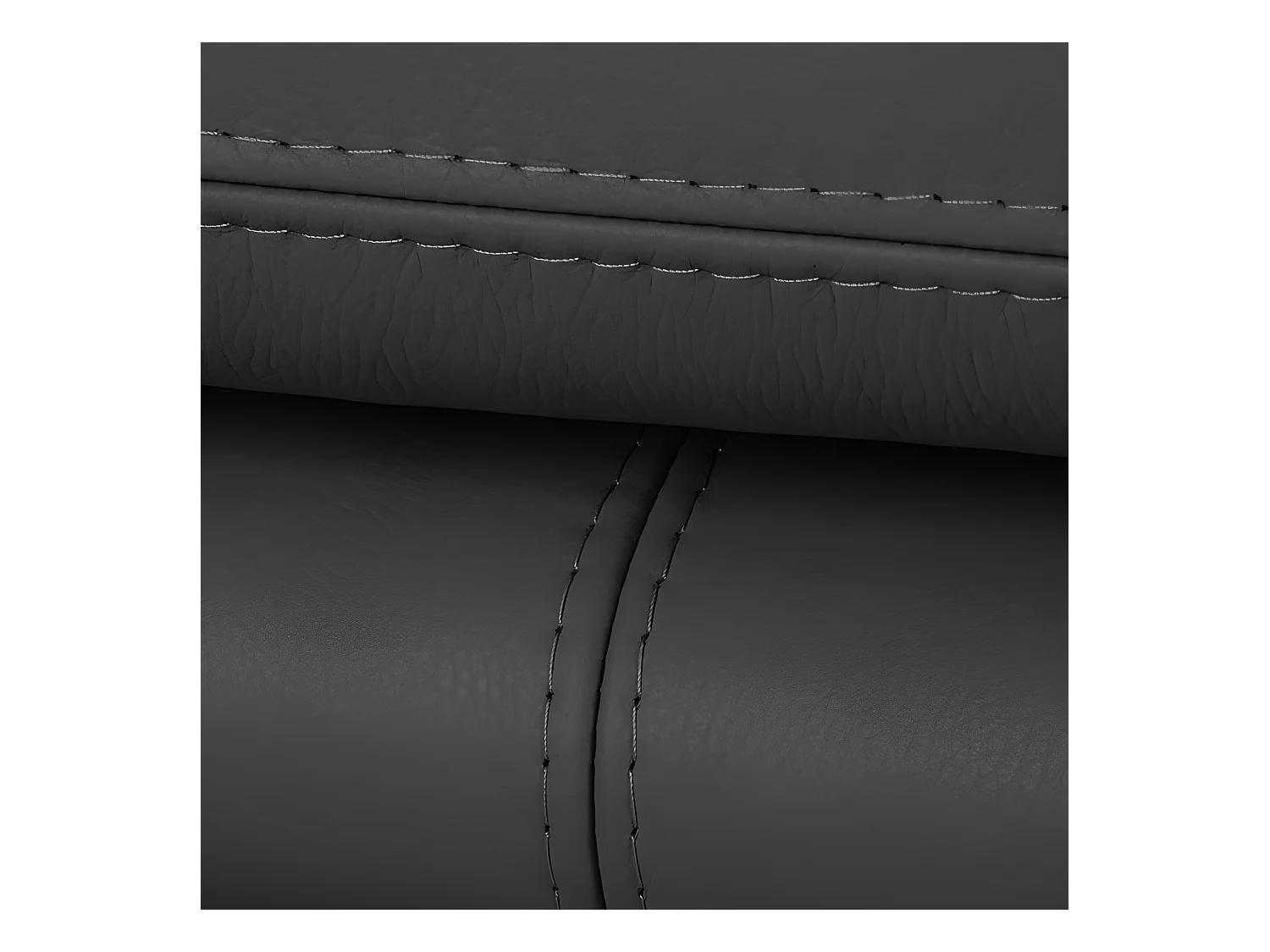 Canapé 2 places en 100% tout cuir italien vachette COMO, noir