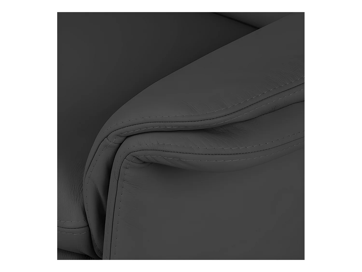 Canapé 2 places en 100% tout cuir italien vachette COMO, noir