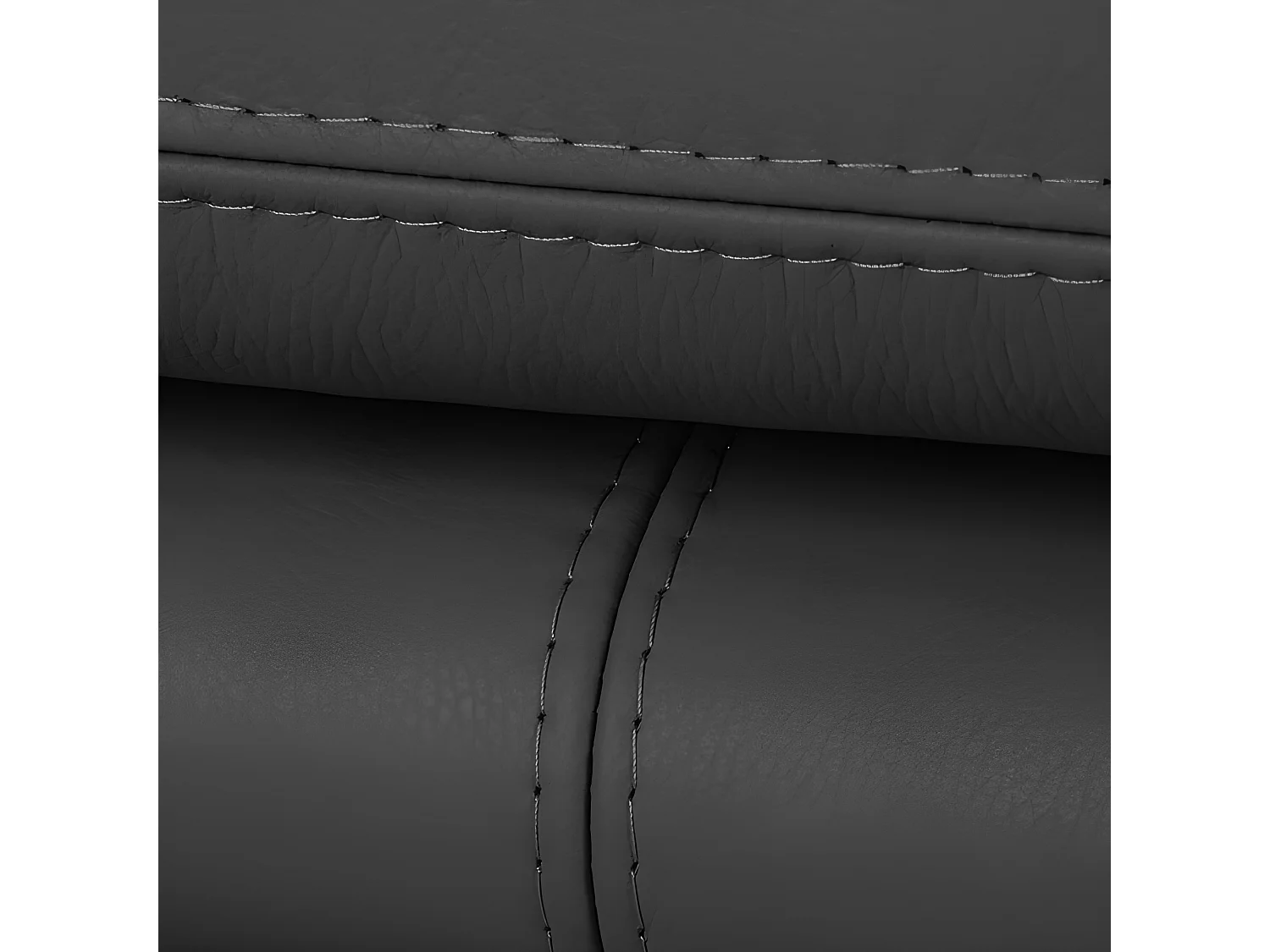 Canapé 2 places en 100% tout cuir italien vachette COMO, noir