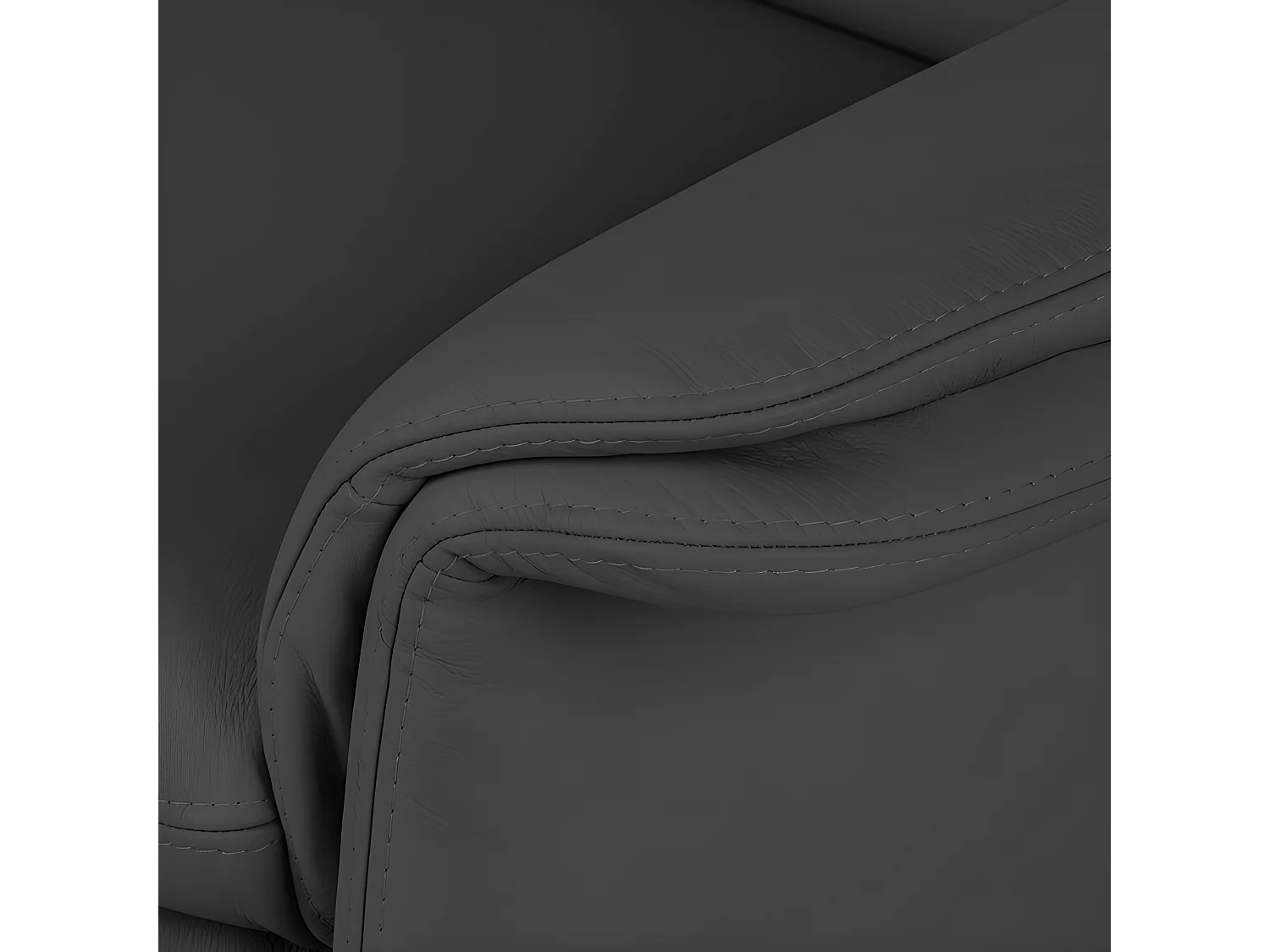 Canapé 2 places en 100% tout cuir italien vachette COMO, noir