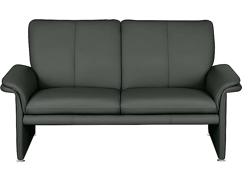 2-zitsbank van Italiaans kalfsleer COMO, donkergrijs - Hoogwaardig, comfortabel en elegant